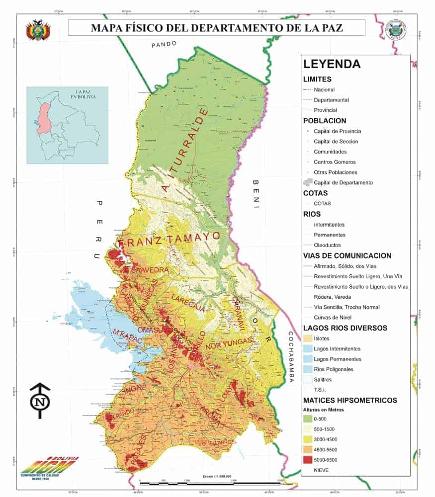 Mapa Físico de La Paz